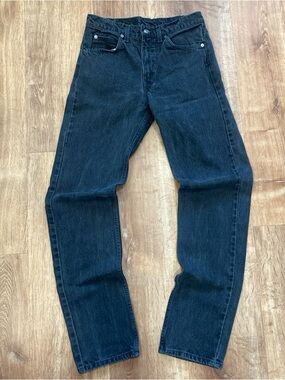 Vintage Levi’s 505 Jeans Mens 31x34 Black Orange Blank Tab Regular Straight Leg
